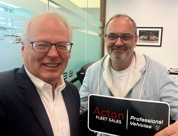 Acton CEO Coleman Hoyt (left) and Cadillac of Beverly Hills Owner Dan Broderick