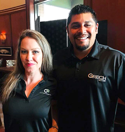 Sarah McKee of Chosen Payments and Rene Martinez of Grech Motors